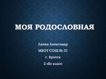 Проект Моя родословная 2 класс