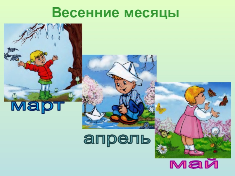 Весенние месяцы в картинках