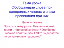 Презентация урока по русскому языку в классе