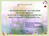 Презентация на занятии по вокалу Игровые технологии