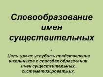 Презентация к уроку русского языка на тему Словообразование имен существительных