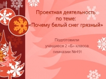Проект уч-ся 3 кл Почему белый снег грязный