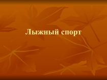 лыжные виды спорта