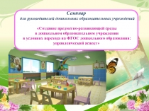 Создание предметно-развивающей среды в ДОУ в период внедрения ФГОС дошкольного образования