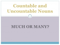 Презентация по английскому языку на тему Исчисляемые и не исчисляемые существительные