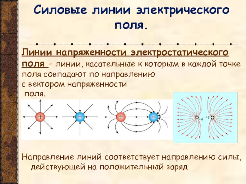 Презентация по теме напряженность электрического поля 10 класс