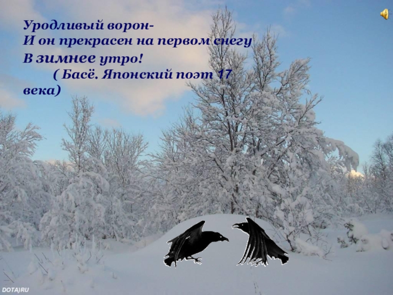 Ворона литературное чтение 3 класс. Уродливый ворон - и он прекрасен на первом снегу в зимнее утро!. Уродливый ворон и он прекрасен на первом снегу в зимнее утро басё. Уродливый ворон и он прекрасен на первом снегу. Ворон на первом снегу.