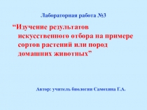 Презентация по биологии на темуИзучение результатов искусственного отбора (9 класс)