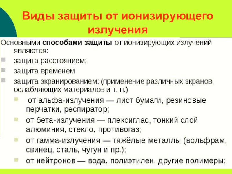 Защита от ионизирующего излучения. Защитные мероприятия ионизирующего излучения. Принципы защиты от различных видов ионизирующего излучения. Три основных принципа защиты от ионизирующих излучений. Как осуществляется защита от ионизирующих излучений.