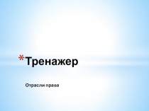 Презентация по обществознанию по теме Отрасли права тренажер 9 класс