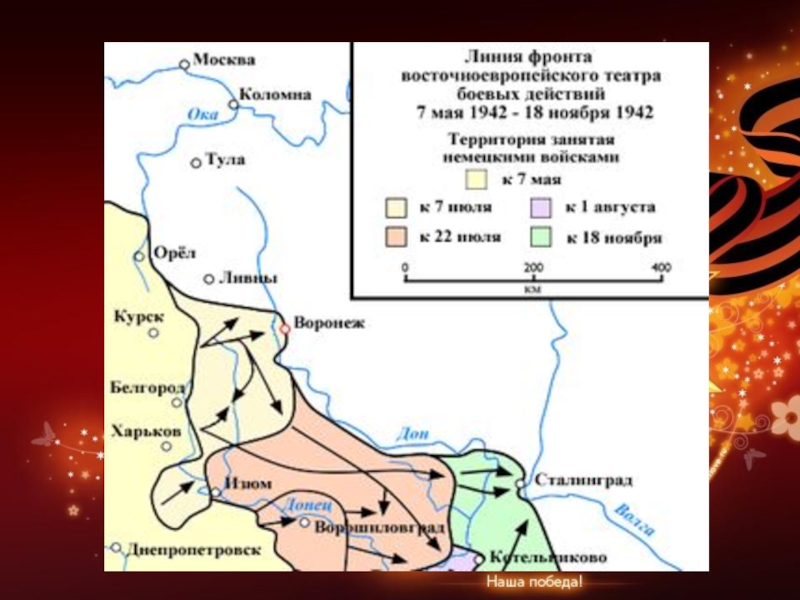 Линия фронта в воронежской области 1942 1943 карта