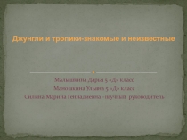 Презентация по окружающему миру Неизвестные тропики