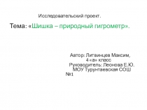 Презентация по исследовательской работе Шишка- природный гигрометр