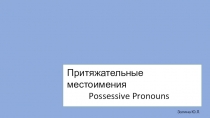 Презентация по английскому языку  Притяжательные местоимения
