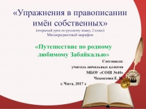 Презентация Упражнения в правописании имён собственных