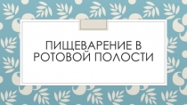 Презентация по биологии на тему Пищеварение в ротовой полости