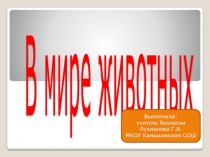 Презентация по биологии на тему: В мире животных (7 класс)