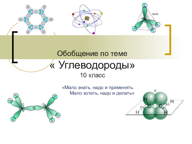 Обобщение по теме углеводороды 10 класс презентация