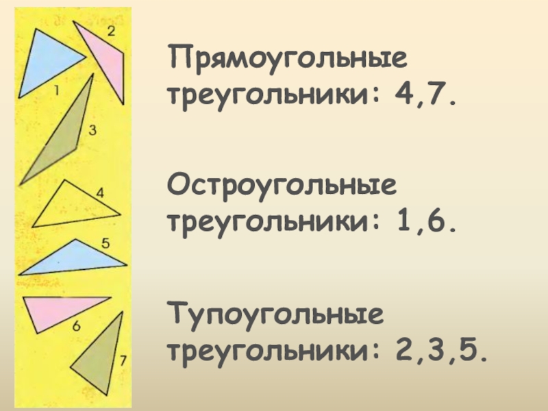 Виды треугольников остроугольный прямоугольный. Остроугольные и тупоугольные треугольники 4 класс. Что такое остроугольный треугольник 4 класс. Номера остроугольных прямоугольных и тупоугольных треугольников. Тупоугольные треугольники 3 класс.