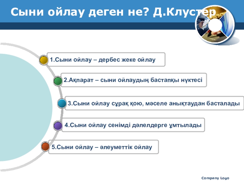 Сын тұрғысынан ойлау презентация