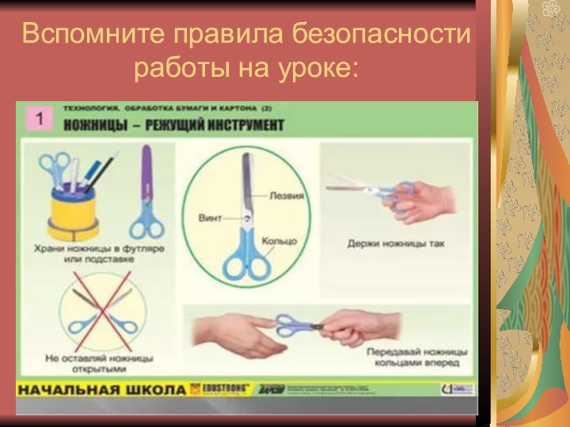 Техника безопасности при работе с ножницами презентация