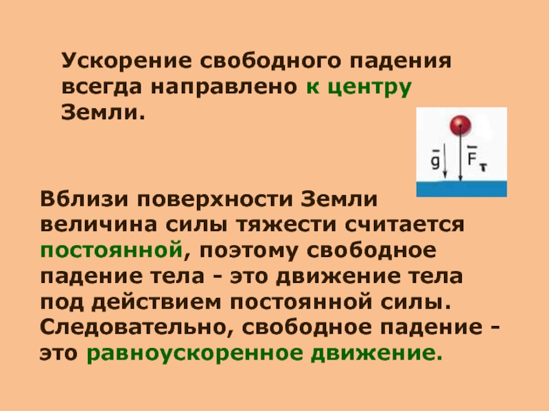 Модуль ускорения свободного падения вблизи поверхности