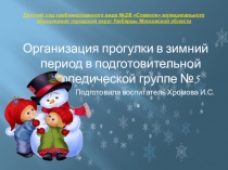 Прогулки в зимний период в подготовительной группе