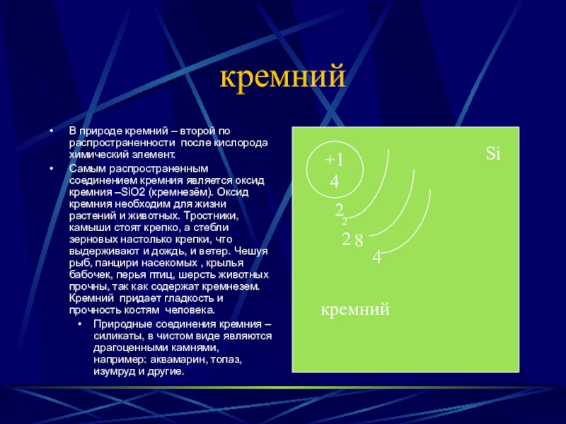 Распространение кремния в природе