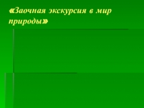 Классный час для учащихся 5 класса Заочная экскурсия в мир природы