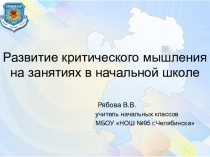 Презентация Развитие критического мышления на занятиях в начальной школе