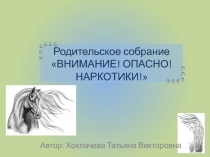 Презентация к родительскому собранию на тему: Внимание! Опасно! Наркотики!