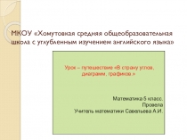 Урок - путешестие  В страну углов, диаграмм, графиков. Провела учитель математики Савельева А.И.