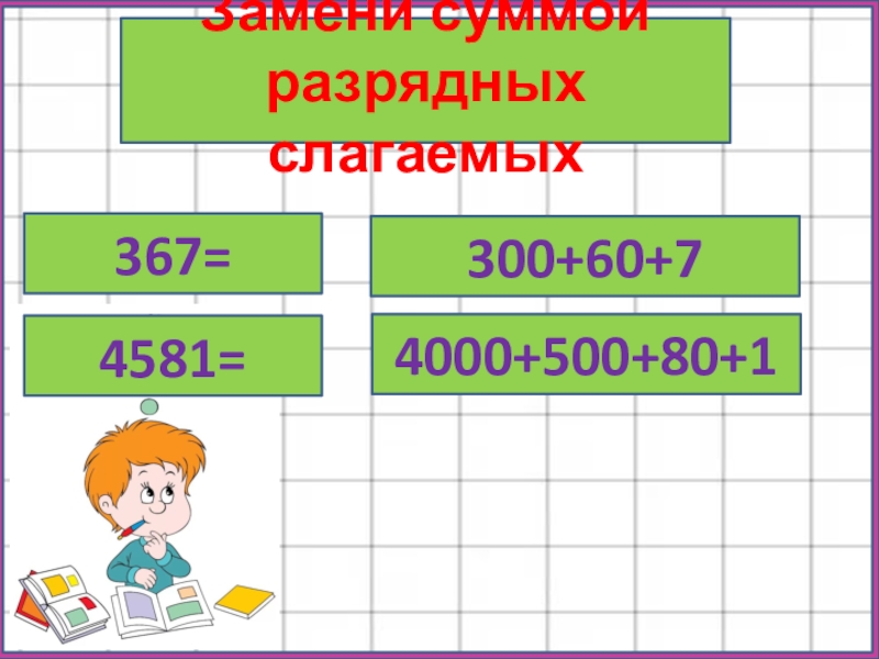 Запись числа 95 в виде разрядных слагаемых