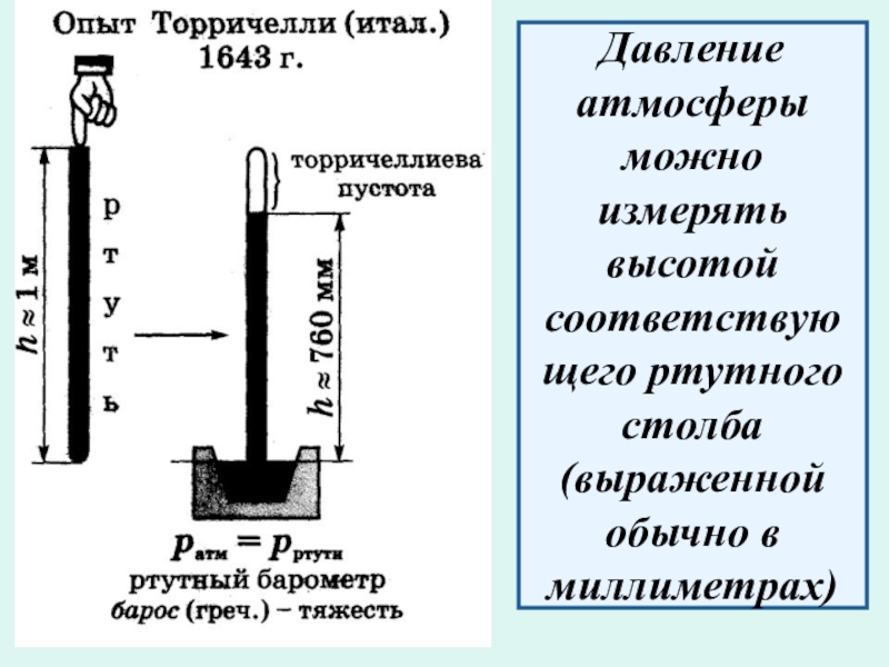 Технологическая карта урока атмосферное давление