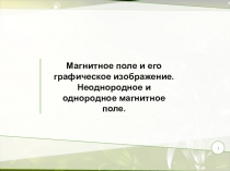 ПРЕЗЕНТАЦИЯ по темам Магнитное поле и его графическое изображение и Неоднородное и однородное магнитное поле.