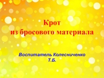 Крот из бросового материала.