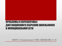 ДОКЛАД проблемы и перспективы дистанц обуч мун сеть