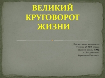 Проект. Великий круговорот жизни. Презентация к уроку по окружающему миру (3 класс)