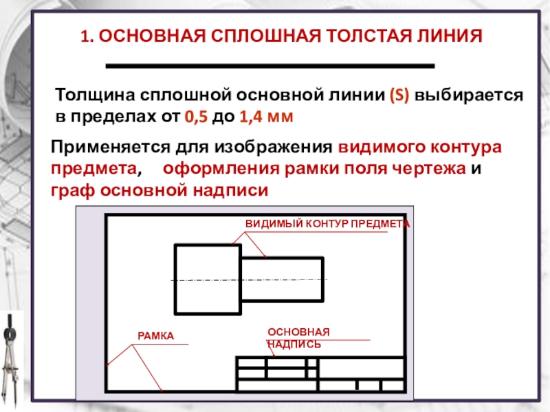 Презентация типы линий на чертеже по госту