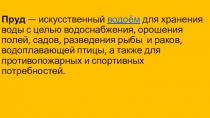 Презентация по окружающему миру на тему Водоемы. Пруд (3 класс)