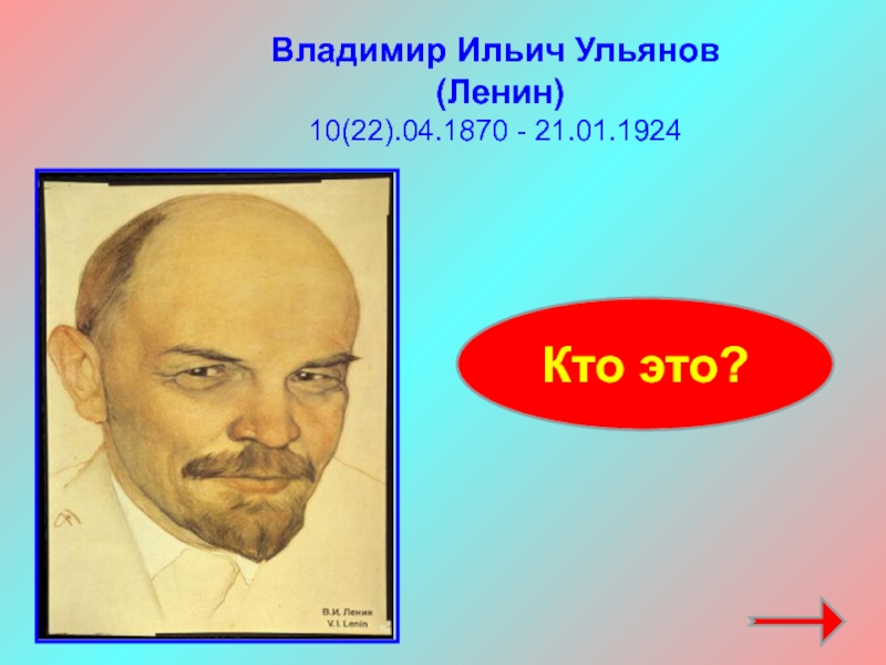 Владимир Ильич Ульянов (Ленин)10(22).04.1870 - 21.01.1924 Кто это?