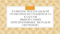 Развитие читательской грамотности учащихся