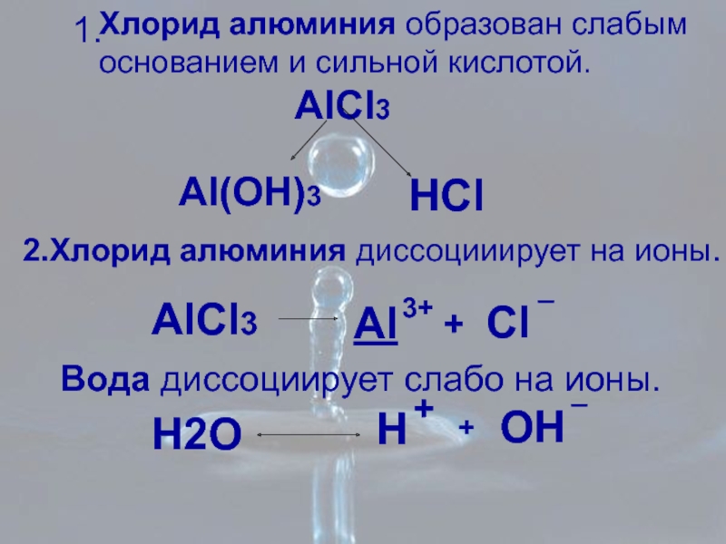 Гидролиз солей хлорида алюминия. Хлорид алюминия. Хлорид алюминия химия.