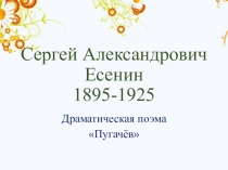 Презентация по литературе 8 класс. С. Есенин. Пугачёв