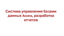 Презентация по информатике и ИКТ на тему: Создание отчета в базах данных Access (11 класс)