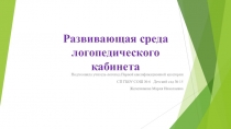 Развивающая среда в кабинете учителя-логопеда в дошкольной образовательной организации