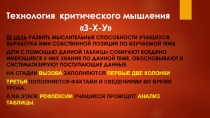 Презентация Технология критического мышления З-У-Х