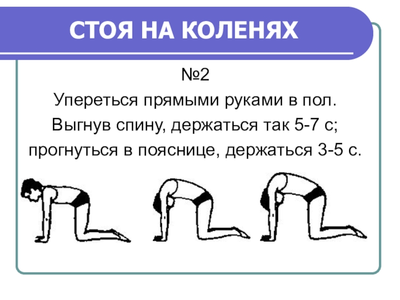 Упру 5. Упор стоя на коленях. Упор стоя на правом колене. Упор стоя на коленях прогнувшись. Исходное положение упор стоя на коленях.