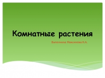 Презентация урока окружающего мира Комнатные растения , 2 класс