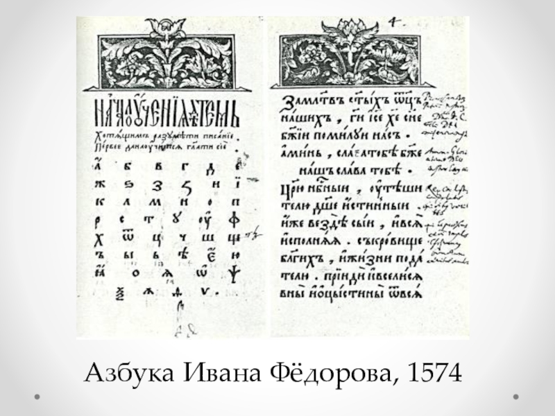 День 450 лет азбуке ивана федорова. Азбука Ивана Федорова 1574. Азбука Ивана Федорова 1574 год. Азбука Ивана фёдорова презентация для детей. Азбука Ивана Федорова картинки.